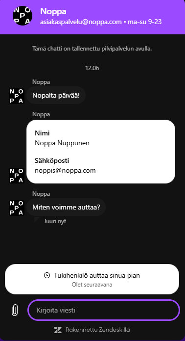 Asiakaspalvelu noppa